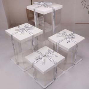 Square transparent birthday cake box