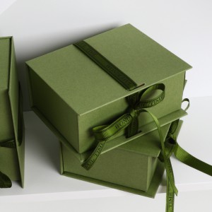 Custom book-shaped gift box with silk