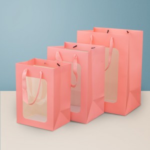 Customized window paper bag, high-end luxury gift bag